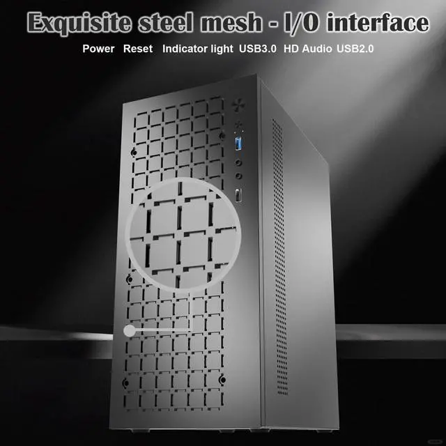 Alt view image 4 of 7 - matx case,High Airflow Micro ATX PC Case, Support MATX, Mini-ITX, Micro ATX case Slim with USB3.0x1 I/O Port, Black with 80MM Fans