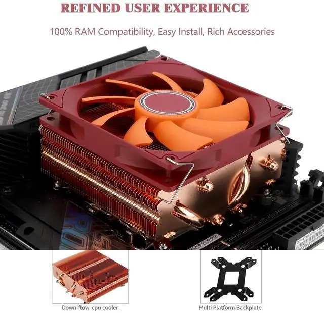 Alt view image 4 of 5 - AXP90-X53 Full Cooper Low Profile CPU Cooler ITX,with 92mm TL-9015R Slim PWM Fan ITX CPU Cooler,AGHP Technolog