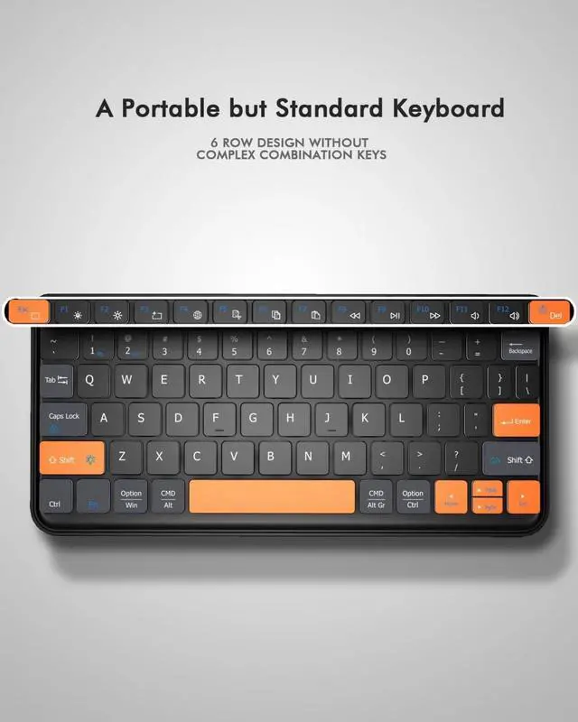 Alt view image 3 of 4 - New Dual Bluetooth Portable Keypad with 7-Color Backlit & Any-Angle Stand, Wireless Tablet Keyboard for iPad/Z Fold/Galaxy Tabs/Phones