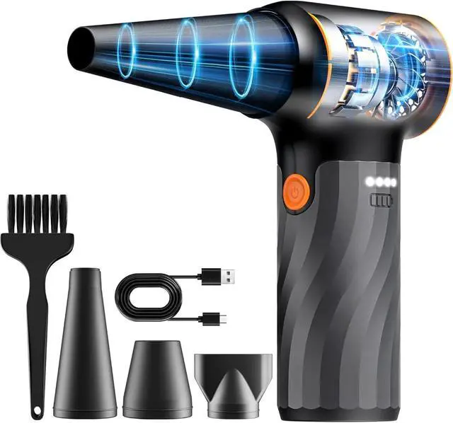 Main image of Compressed Air Duster, 260000RPM Cordless Electric Air Blower with Brushless Motor- 3-Speed Adjustable