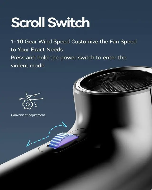 Alt view image 4 of 6 - 2025 Upgraded Compressed Air Duster,11-Gear Speed Mini Blower with Aluminum Alloy, Cordless Dust Blower for Computer, Keyboard