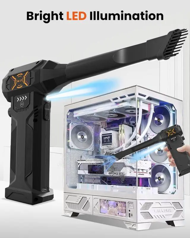 Alt view image 5 of 6 - Electric Air Duster -Super High-Speed Air Blower, Replace Compressed Air Cans,Keyboard and PC Clean