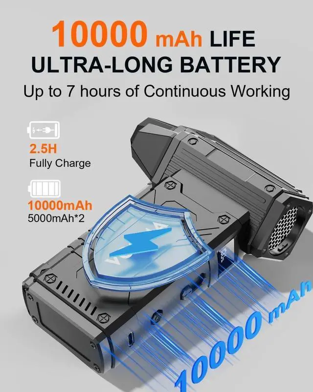 Alt view image 3 of 4 - 8 Gear Adjustable 200000RPM Electric Air Duster Rechargable Air Blower with Brusheless Motor,Keyboard Cleaning