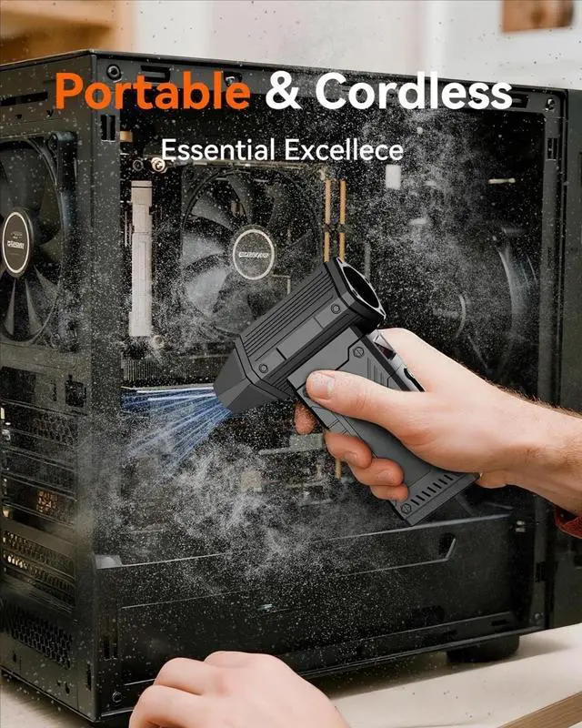 Alt view image 4 of 4 - 8 Gear Adjustable 200000RPM Electric Air Duster Rechargable Air Blower with Brusheless Motor,Keyboard Cleaning
