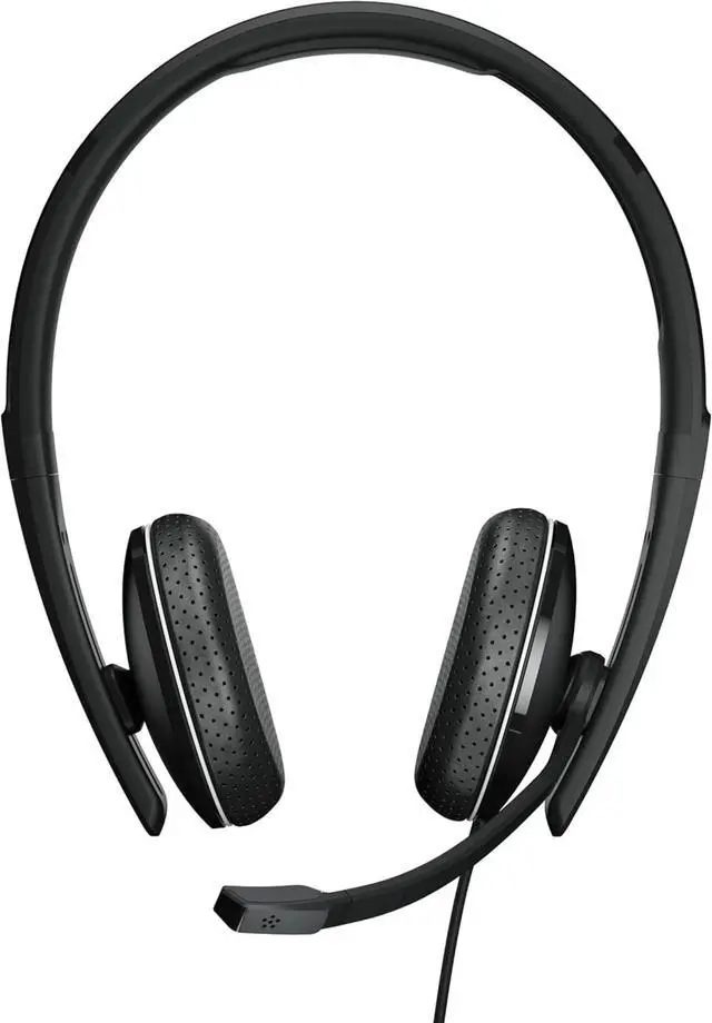 Alt view image 2 of 5 - Wired Double-Sided Headset - 3.5mm Jack and USB Connectivity - Superior Stereo Sound - Enhanced Comfort - Black