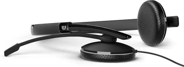 Alt view image 4 of 5 - Wired Double-Sided Headset - 3.5mm Jack and USB Connectivity - Superior Stereo Sound - Enhanced Comfort - Black