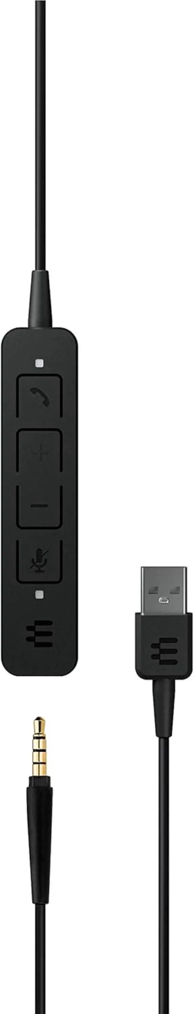 Alt view image 5 of 5 - Wired Double-Sided Headset - 3.5mm Jack and USB Connectivity - Superior Stereo Sound - Enhanced Comfort - Black