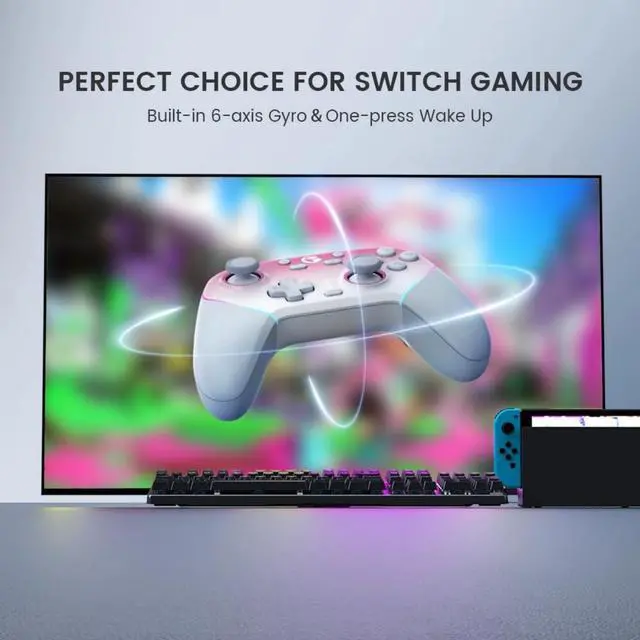 Alt view image 5 of 5 - Super Nova Wireless Gaming Controller for PC/Switch/Switch 2/iOS/Android, 1000Hz Polling Rate - Pink