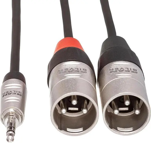 Alt view image 2 of 4 - HMX-010Y Pro Stereo Breakout Cable - 3.5mm TRS Male to Dual XLR Male - 10 foot