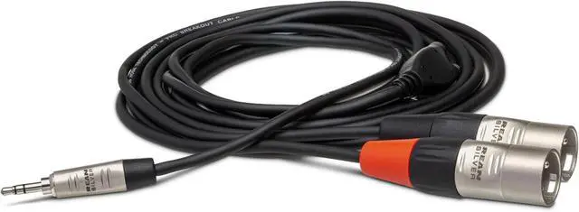 Main image of HMX-010Y Pro Stereo Breakout Cable - 3.5mm TRS Male to Dual XLR Male - 10 foot