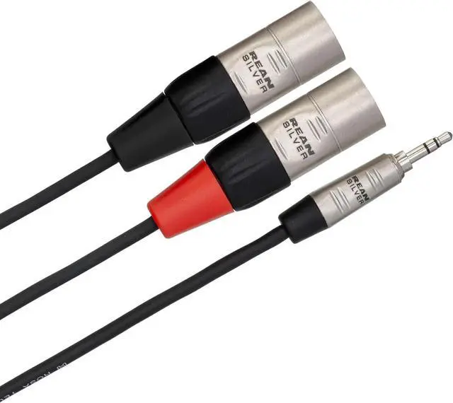 Alt view image 4 of 4 - HMX-010Y Pro Stereo Breakout Cable - 3.5mm TRS Male to Dual XLR Male - 10 foot