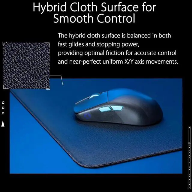 Alt view image 3 of 6 - Gaming Mouse Pad, High-Density Memory Foam Base, 400 x 900 x 3 mm, Esports & FPS Gaming, Black