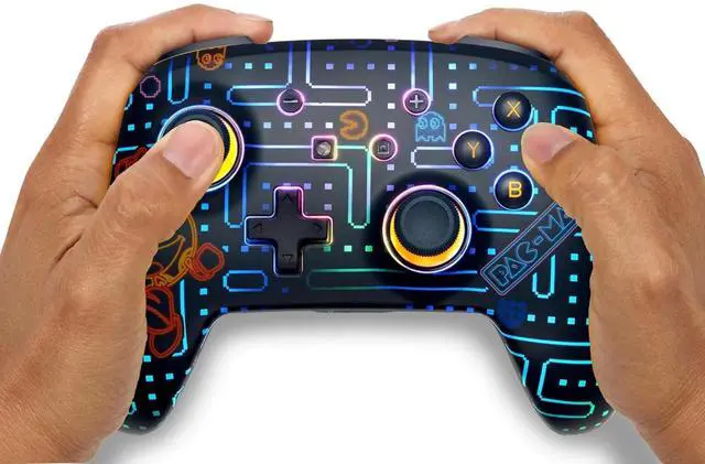 Alt view image 2 of 6 - Enhanced Wireless Controller for Nintendo Switch with Lumectra - PAC-MAN Neon Arcade, Gamepad