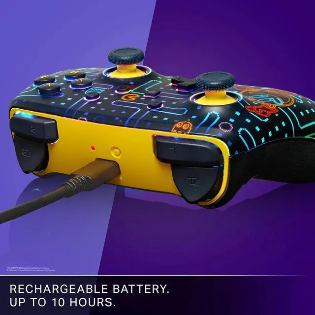 Alt view image 6 of 6 - Enhanced Wireless Controller for Nintendo Switch with Lumectra - PAC-MAN Neon Arcade, Gamepad