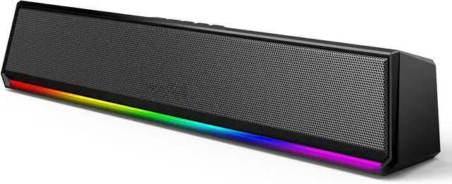 Main image of Computer Speakers , Bluetooth 5.3 PC Speakers with Dynamic RGB Light, Wired USB Plug & Play Computer Sound Bar