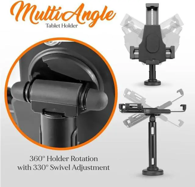 Alt view image 3 of 6 - Anti-Theft Tablet Security Stand Kiosk - Table Mount Desktop Tablet Case Holder W/ Lock, Adjustable Clamp Arm