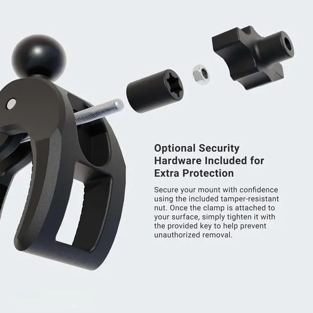 Alt view image 6 of 6 - Mounts - Tablet Holder with Clamp Mount | Corrosion-Resistant | Tablet Stand w/Sturdy Clamp | Security Knob Feature