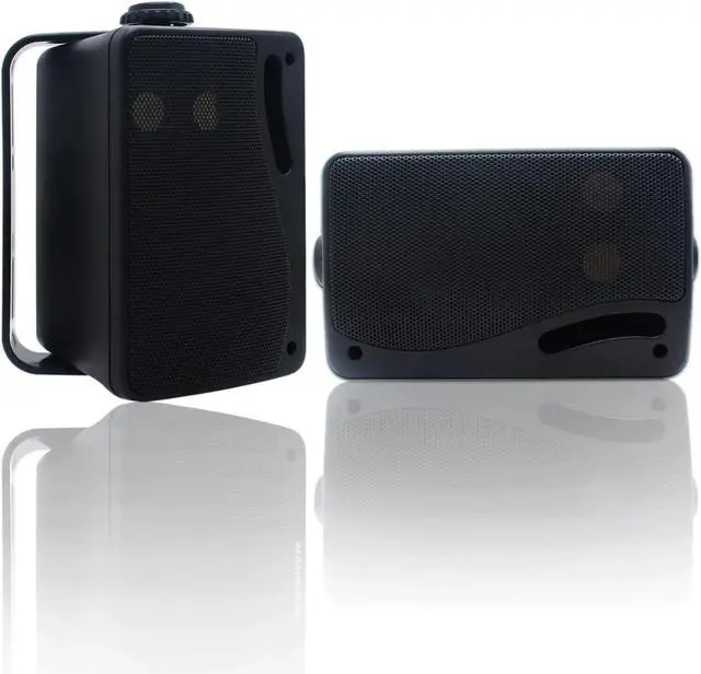Main image of Outdoor Speakers Wired Waterproof -3.5 Inch 3 Way 200W Surface Marine & Wall Mount SpeakersBlack