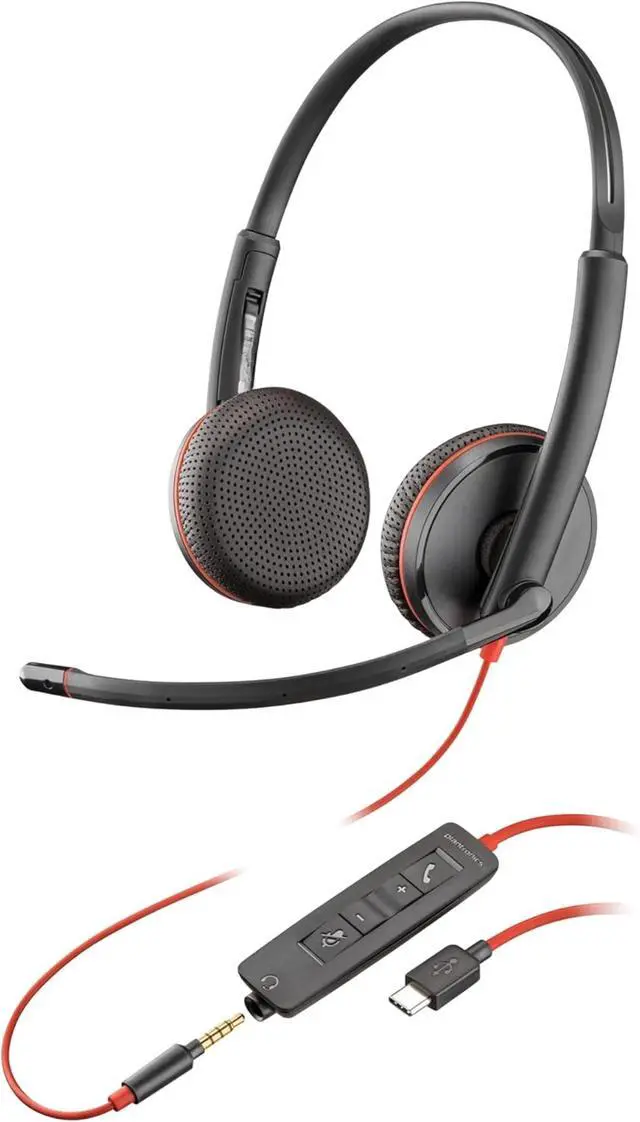 Main image of 3225 Wired Headset (Plantronics) - Noise-Canceling Mic  Stereo Design - Connect to PC/Mac/Mobile via USB-C, USB-A