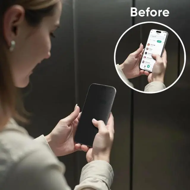 Alt view image 5 of 6 - Privacy Screen Protector for iPhone 16 Pro Max , 3D Edge-to-Edge, Anti-Spy Tempered Glass, Reinforced Edges