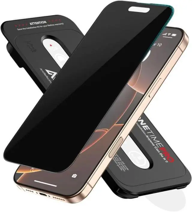 Main image of Privacy Screen Protector for iPhone 16 Pro Max , 3D Edge-to-Edge, Anti-Spy Tempered Glass, Reinforced Edges