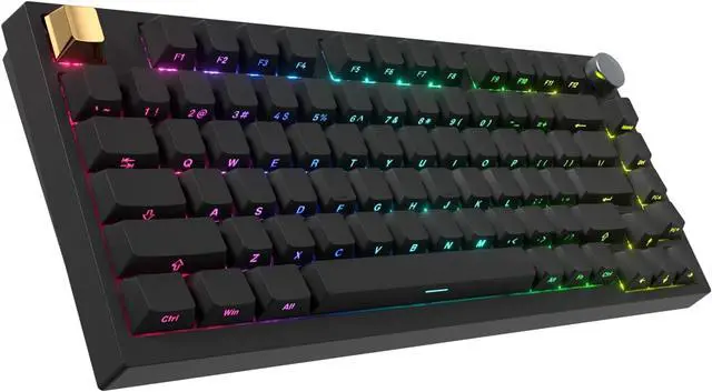 Main image of FOR-Wireless Gaming Mechanical Keyboard,BT5.0/2.4GHz/USB-C, Hot Swappable Pre-lubed Custom Linear Switches (Black)