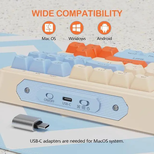 Alt view image 4 of 6 - 2.4G Wireless Keyboard and Mouse Combo, RGB Backlit Keyboard Mouse Set for Windows, Android & MacOS