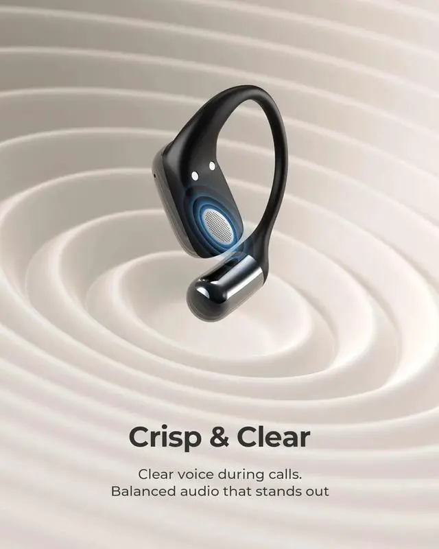 Alt view image 3 of 6 - Open Ear Headphones, 0.23oz Ultra-Light Comfortable Wireless Earbuds, 0.6mm Thinnest Earhooks, Bluetooth 5.4 (Black)