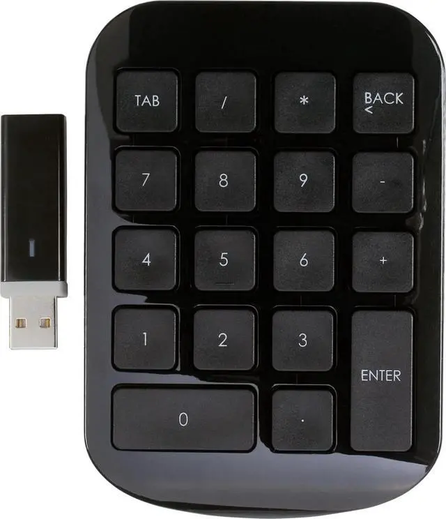 Alt view image 3 of 6 - Wireless Numeric Keypad with Nano USB Receiver & Battery Life Indicator, Black