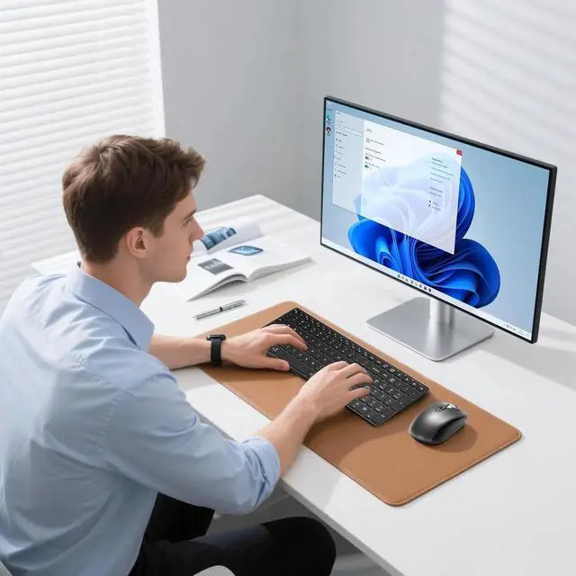 Alt view image 6 of 6 - Wireless Bluetooth Keyboard and Mouse Combo (USB + Dual BT), Multi-Device Slim Keyboard and Mouse Set Compatible