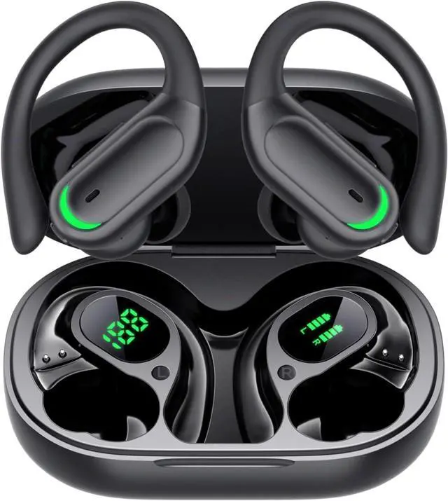 Main image of Wireless Earbuds Bluetooth 5.4 Headphones, 96hrs Playtime, Wireless Charging Case LED Display, ENC Noise Cancelling, Waterproof(Deep Black)