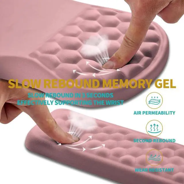 Alt view image 2 of 4 - 2 in 1 Ergonomic Mouse Pad Wrist Support & Wrist Rest for Computer Keyboard Set(2In1 Set, Pink)