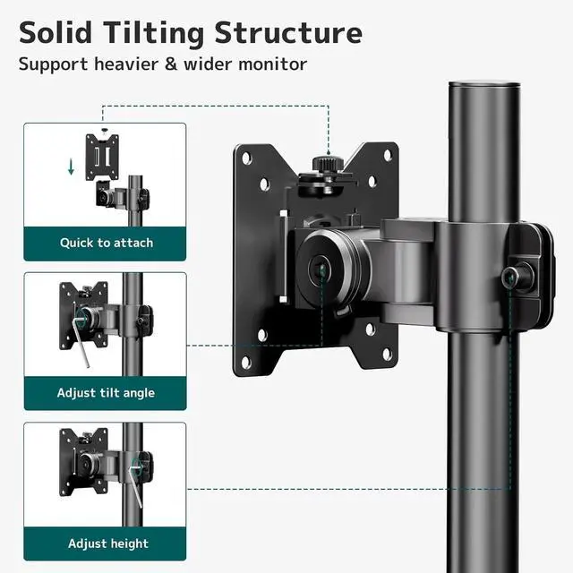 Alt view image 5 of 5 - Dual Vertically Stacked Ultrawide Monitor Desk Mount 17-49 Inch - for 2 monitores,Weight 2-20 kg per Arm,VESA 75/100 mm