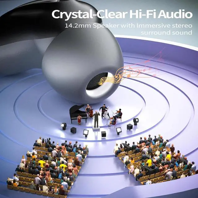 Alt view image 3 of 5 - Sleep Earbuds, 48H Playtime Ear Buds, 4 ENC Noise Cancelling Mic, In Ear IP7 Waterproof Earphones for Side Sleepers,Touch Control