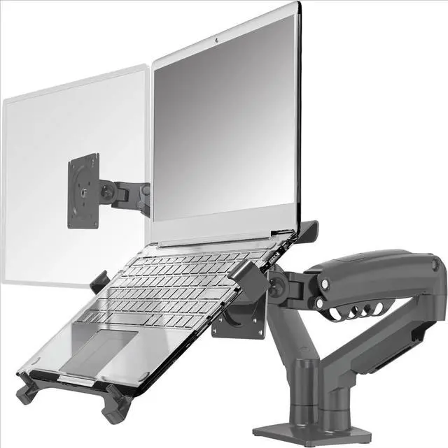 Main image of Laptop Mount with Adjustable Tray for 10-17Notebook, VESA Plate Clamp-on Grommet Mounting F160-FP (Black)