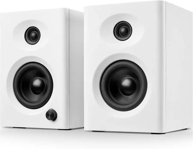 Main image of Computer Speakers for Desktop PC, 60W Bluetooth Surround Sound Speakers with Bass for Office, Monitors, Laptop, Gaming, TV, Gifts (White, Pair)