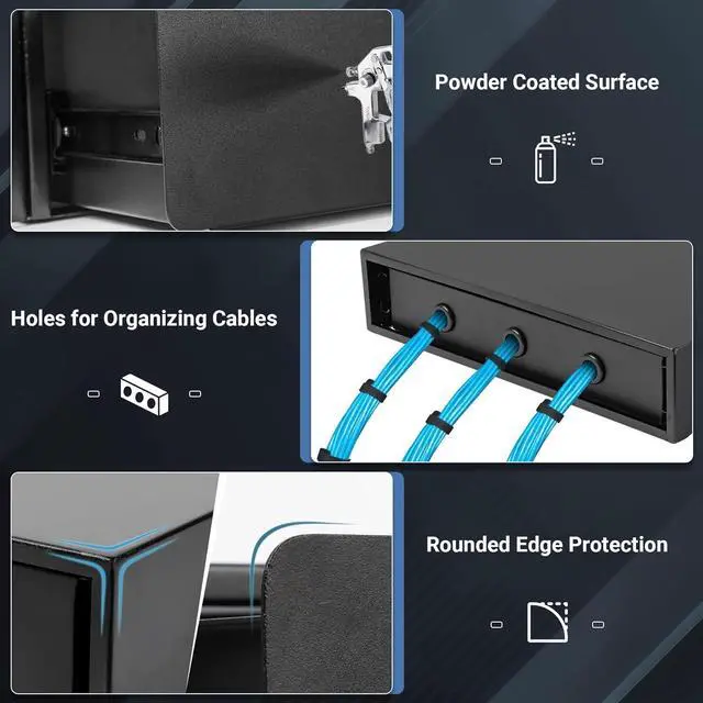 Alt view image 4 of 5 - 2U Rack Mount Drawer, Powder Coated Locking Rack Drawer for 19 Inch Network Equipment/Server/DJ/AV Racks