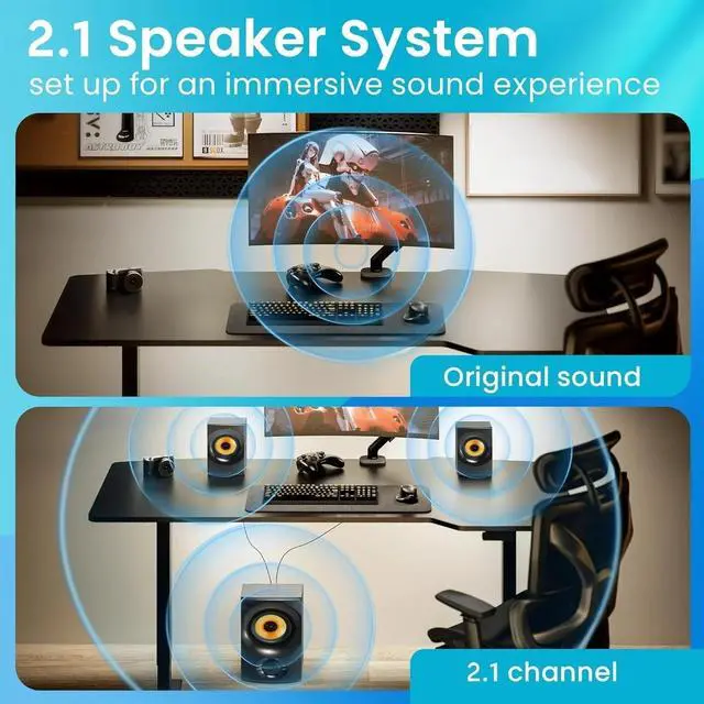 Alt view image 3 of 4 - Bluetooth 2.1 Speaker System 2.1-Channel Home Theater Speaker System, Black