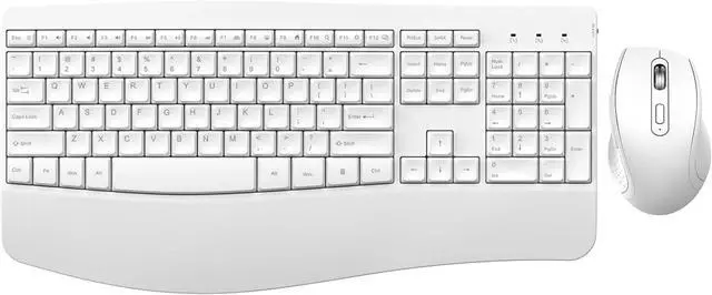 Main image of Ergonomic Keyboard and Mouse Combo - Full Size with Palm Wrist Rest for Windows Computers Laptops - White(Upgrade)