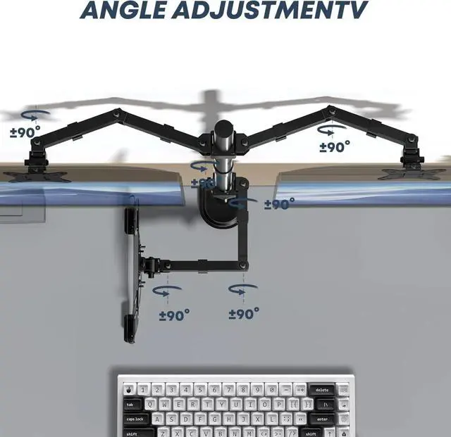 Alt view image 4 of 5 - 10 to 17 Inch Laptop,Extra Tall Adjustable Stand,19.8 lbs Weight Capacity per Arm,Black