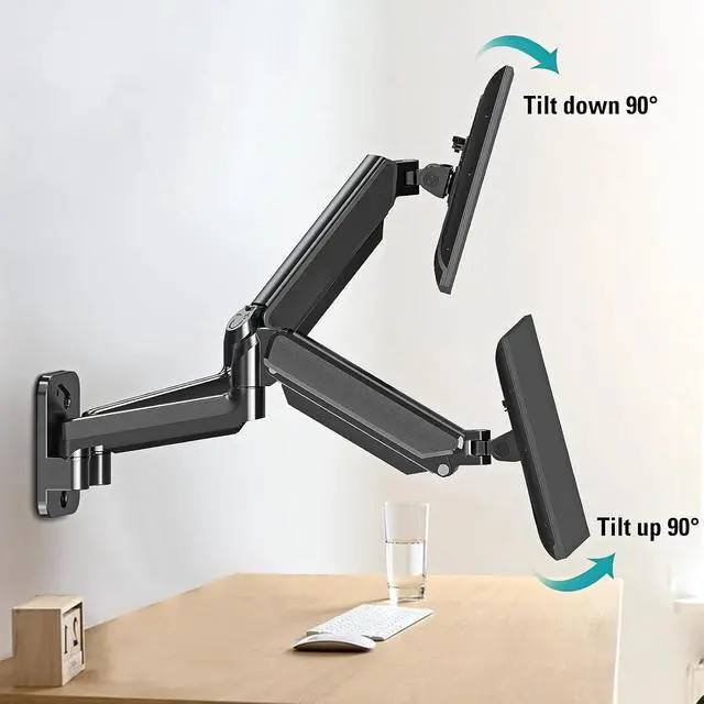 Alt view image 2 of 4 - Dual Monitor Wall Mount for 13 to 32 Inch Computer Screens, Monitor Mounts for 2 Monitors Holds Up to 19.8lbs Each