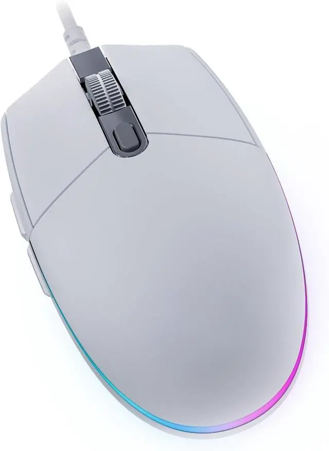 Main image of G203 Wired Gaming Mouse, 8,000 DPI, Rainbow Optical Effect LIGHTSYNC RGB, 6 Programmable Buttons, On-Board Memory, Screen Mapping, PC/Mac Computer and Laptop Compatible - White