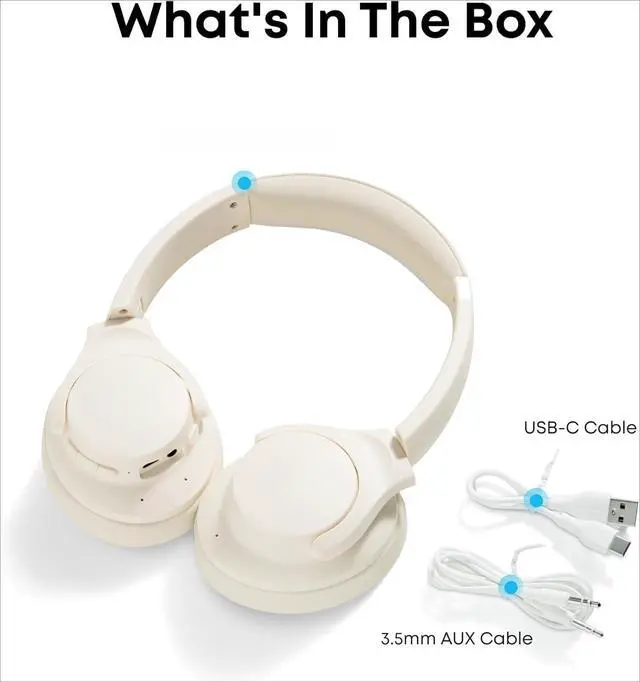 Alt view image 2 of 5 - by Anker Q20i Hybrid Active Noise Cancelling Headphones, Wireless Over-Ear Bluetooth, 40H Long ANC Playtime, Hi-Res Audio, Big Bass, Customize via an App, Transparency Mode (White)