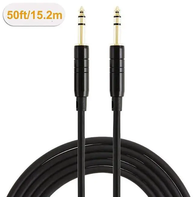 Alt view image 6 of 6 - for  1/4 TRS Cable, [2-Pack 50FT] 1/4 Inch to 1/4 Inch 6.35mm Balanced Stereo Audio Cable for Studio Monitors,Mixer,Yamaha Speaker/Receiver,Black