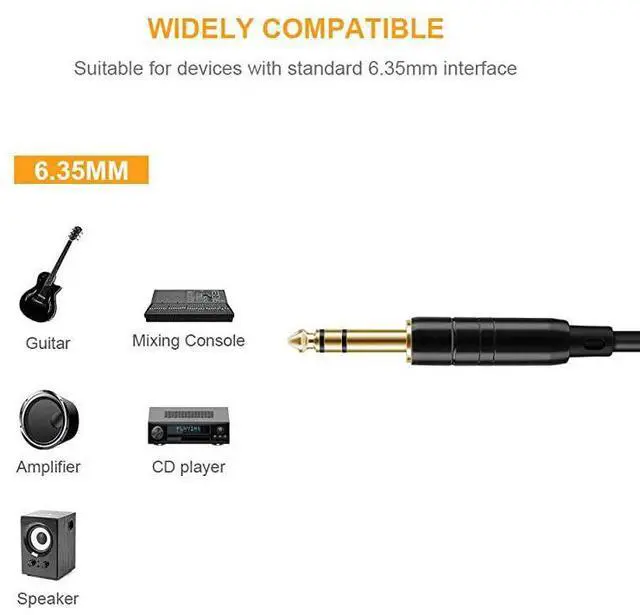 Alt view image 5 of 6 - for  1/4 TRS Cable, [2-Pack 50FT] 1/4 Inch to 1/4 Inch 6.35mm Balanced Stereo Audio Cable for Studio Monitors,Mixer,Yamaha Speaker/Receiver,Black