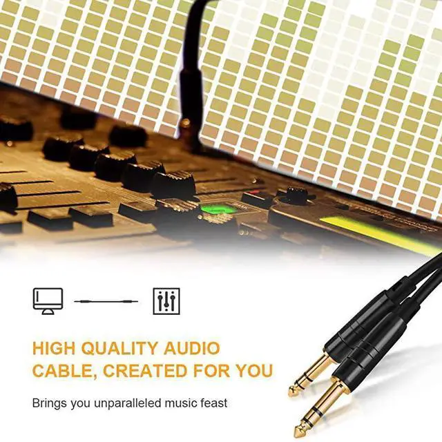 Alt view image 4 of 6 - for  1/4 TRS Cable, [2-Pack 50FT] 1/4 Inch to 1/4 Inch 6.35mm Balanced Stereo Audio Cable for Studio Monitors,Mixer,Yamaha Speaker/Receiver,Black