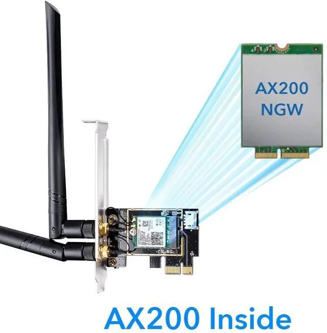 Alt view image 5 of 7 - Cudy WE3000 AX 3000MFOR bps Wireless WiFi 6 PCIe Card for PC Bluetooth 5.0 AX200 Module Inside 2402Mbps+574Mbps WiFi 6 Speed Bluetooth 5.0/4.2/4.0 802.11ax/ac/a/b/g/n Windows 10 64-bit Only