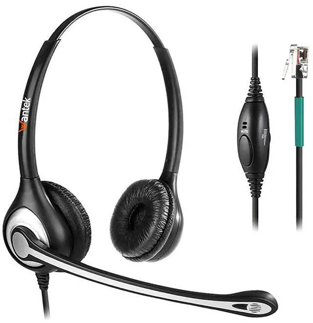 Main image of forCorded Telephone Headset Dual wNoise Canceling Mic for ShoreTel Plantronics Polycom Zultys Toshiba NEC Aspire Dterm Nortel Norstar Meridian Siemens ROLM Packet8 Landline DeskphonesF602S2