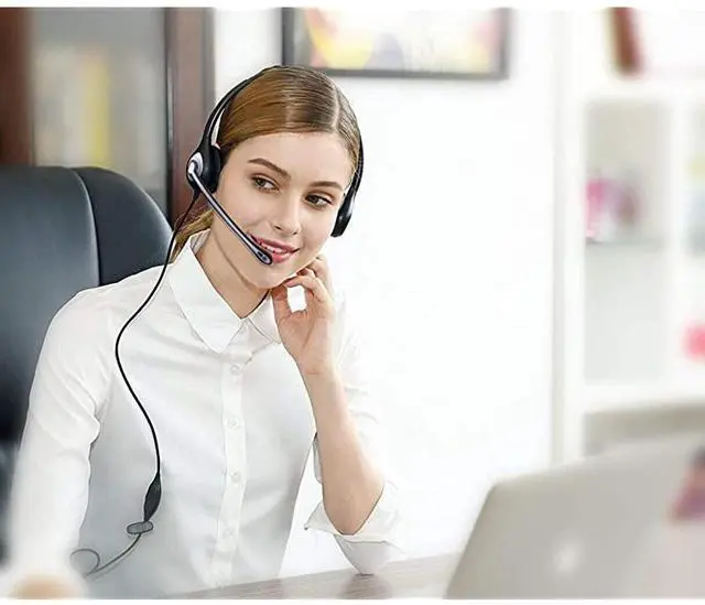 Alt view image 6 of 7 - forCorded Telephone Headset Dual wNoise Canceling Mic for ShoreTel Plantronics Polycom Zultys Toshiba NEC Aspire Dterm Nortel Norstar Meridian Siemens ROLM Packet8 Landline DeskphonesF602S2