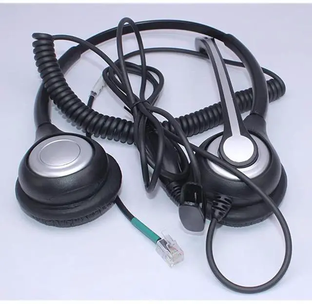 Alt view image 7 of 7 - forCorded Telephone Headset Dual wNoise Canceling Mic for ShoreTel Plantronics Polycom Zultys Toshiba NEC Aspire Dterm Nortel Norstar Meridian Siemens ROLM Packet8 Landline DeskphonesF602S2